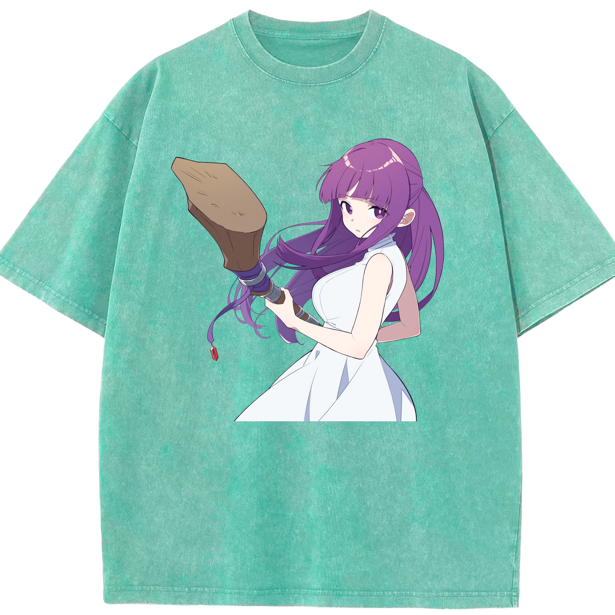 （画像用） 葬送のフリーレン Frieren 綿100% ヴィンテージ風 半袖Tシャツ（フロントプリント）